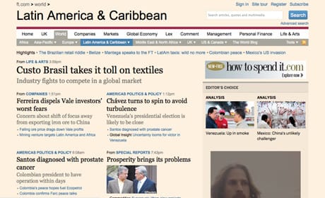 FT launches Latin America homepage and web app
