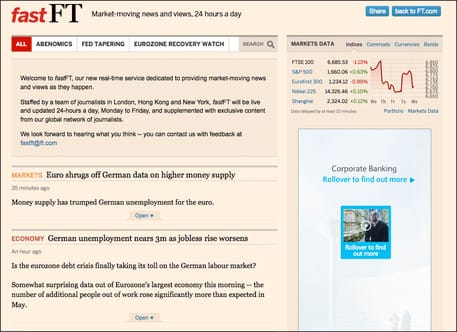 FT launches fastFT live stream of 'market-moving news'