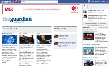 Guardian changes Facebook app to send users to news site