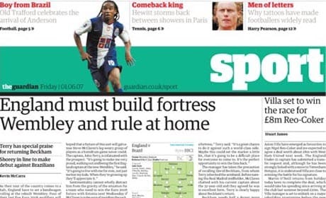 Guardian to cut daily standalone sport section