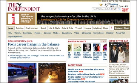 Independent launches metered paywall outside UK