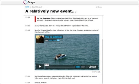 Students to launch liveblogging platform Ocqur