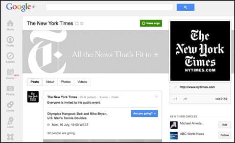 NYT to host Google+ Hangouts On Air with Olympic athletes