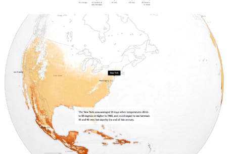 NYT uses data visualisation to bring climate change home. Literally.