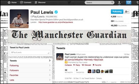 Paul Lewis Twitter feed wins Online Media Awards
