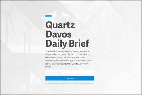 Quartz's Davos Daily Brief is the latest in a series of pop-up newsletters