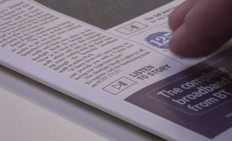 Prototype of 'smart' newspaper that plays audio released