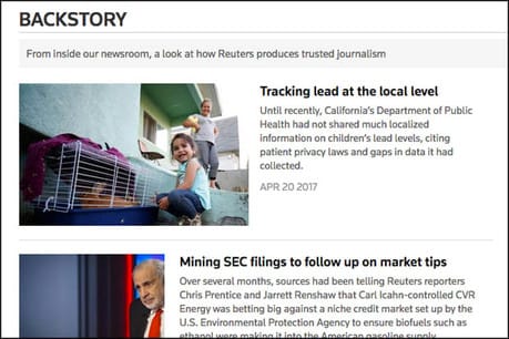 Reuters launched Backstory to provide more transparency around its reporting process