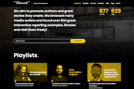 Tool for journalists: Outriders Network database, for discovering the best interactive storytelling projects