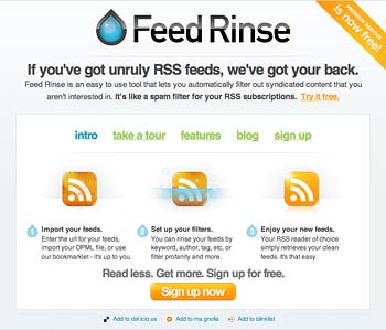 Feed Rinse home page