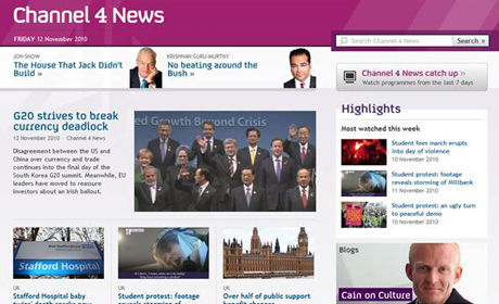 Channel 4 News past site design