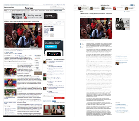 NYTimes.com redesign before and after