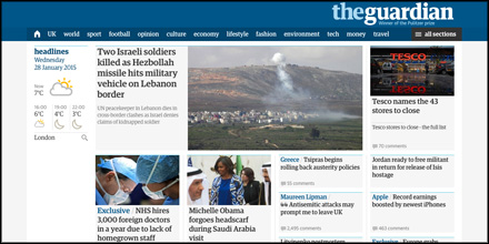 Guardian homepage